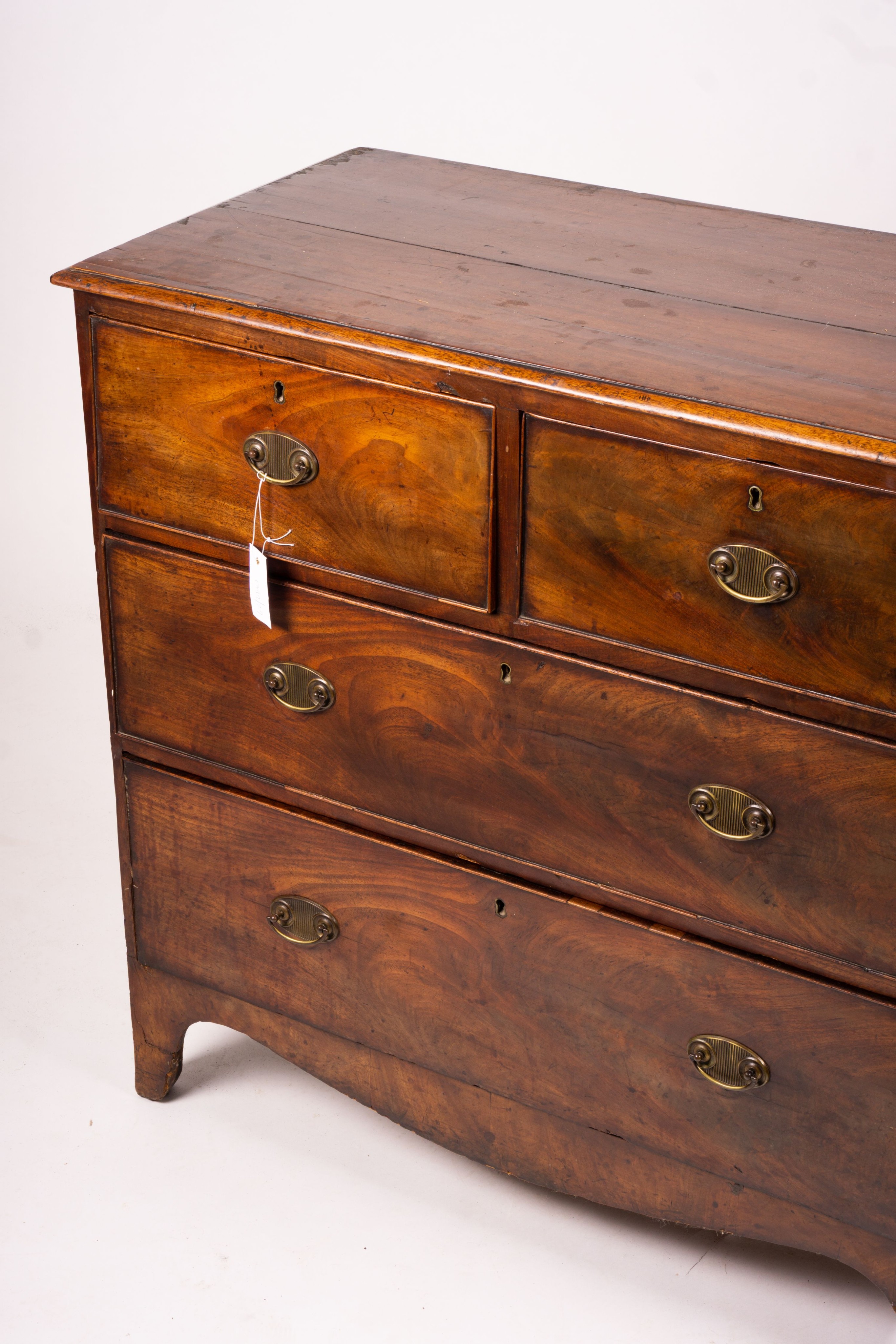 A small George III mahogany chest, width 94cm, depth 48cm, height 89cm